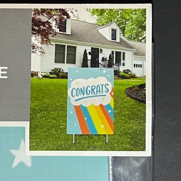 Hallmark Lot of 2 Jumbo Greeting Congrats Weather Resistant Yard Sign Card Stake - Picture 5 of 6